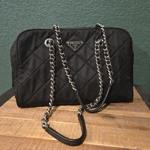 Prada Quilted Black Chain Shoulder Bag